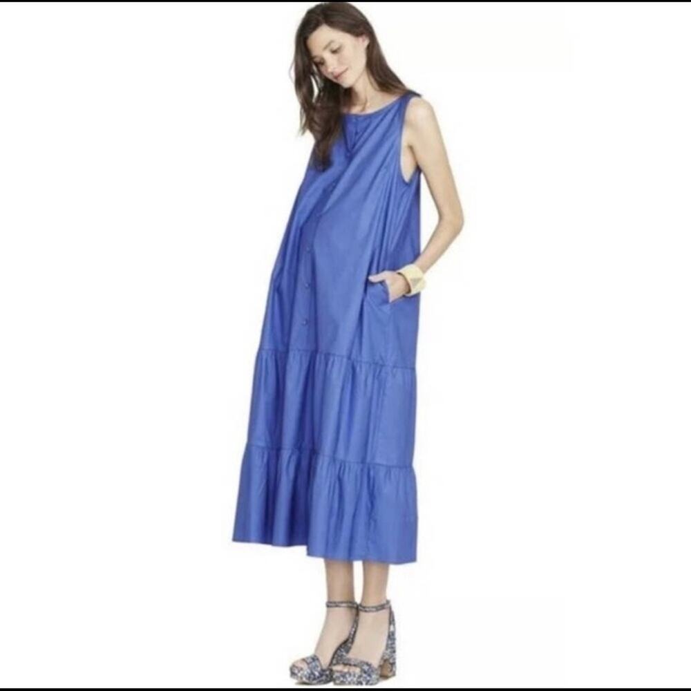Hatch maternity Elenore tiered dress size 3 (12) in blue